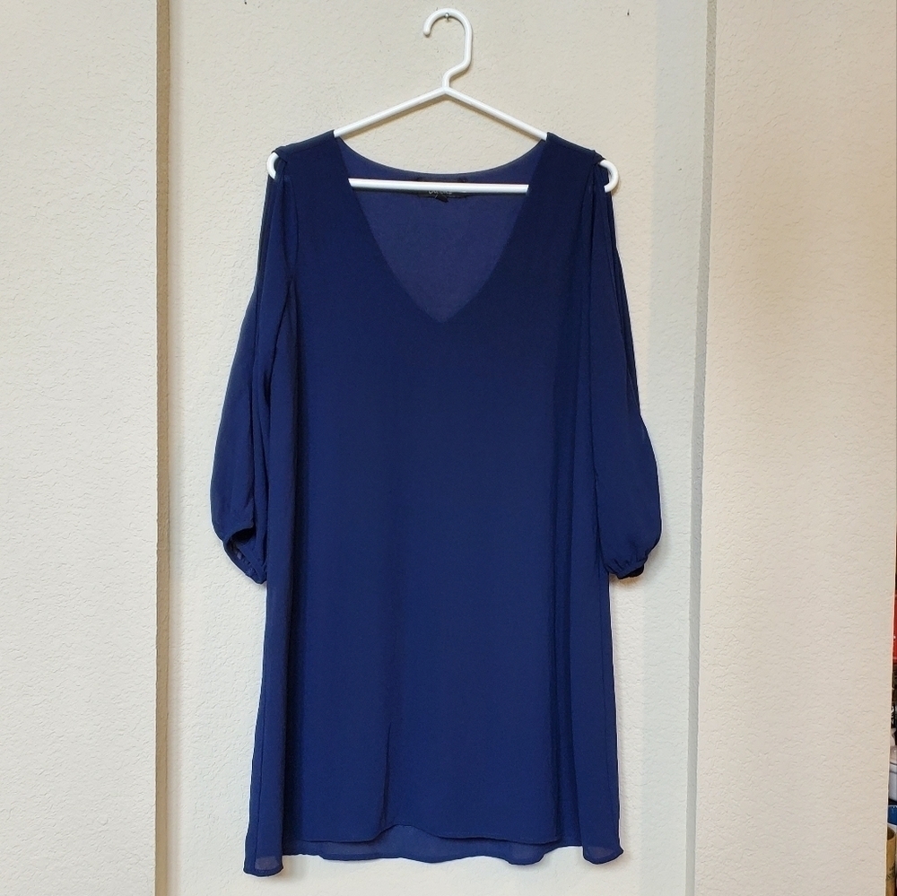 Lulus Shifting Dears Cold Shoulder Long Sleeve Dress Size M